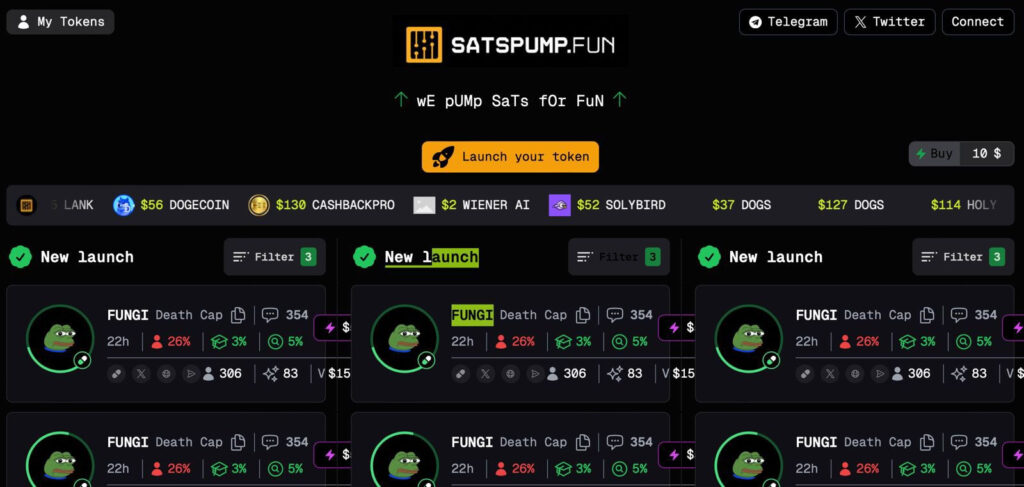 分型比特幣上類似pumpfun的meme發射平台