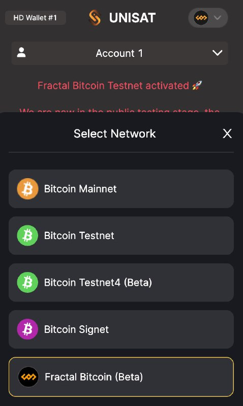 Unisats Fractal Bitcoin