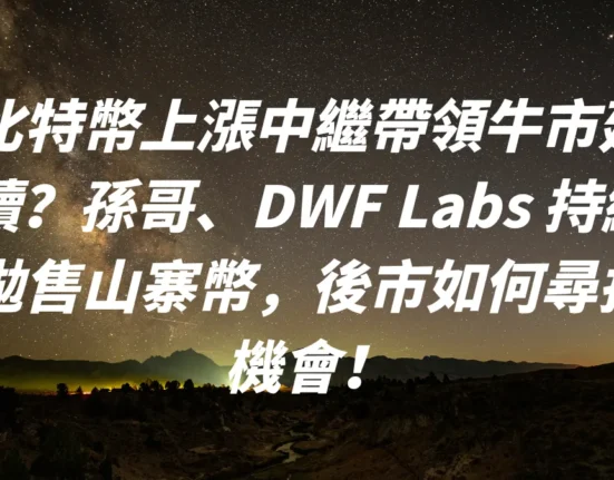 比特幣上漲中繼帶領牛市延續？孫哥、DWF Labs 持續拋售山寨幣，後市該如何尋找機會！