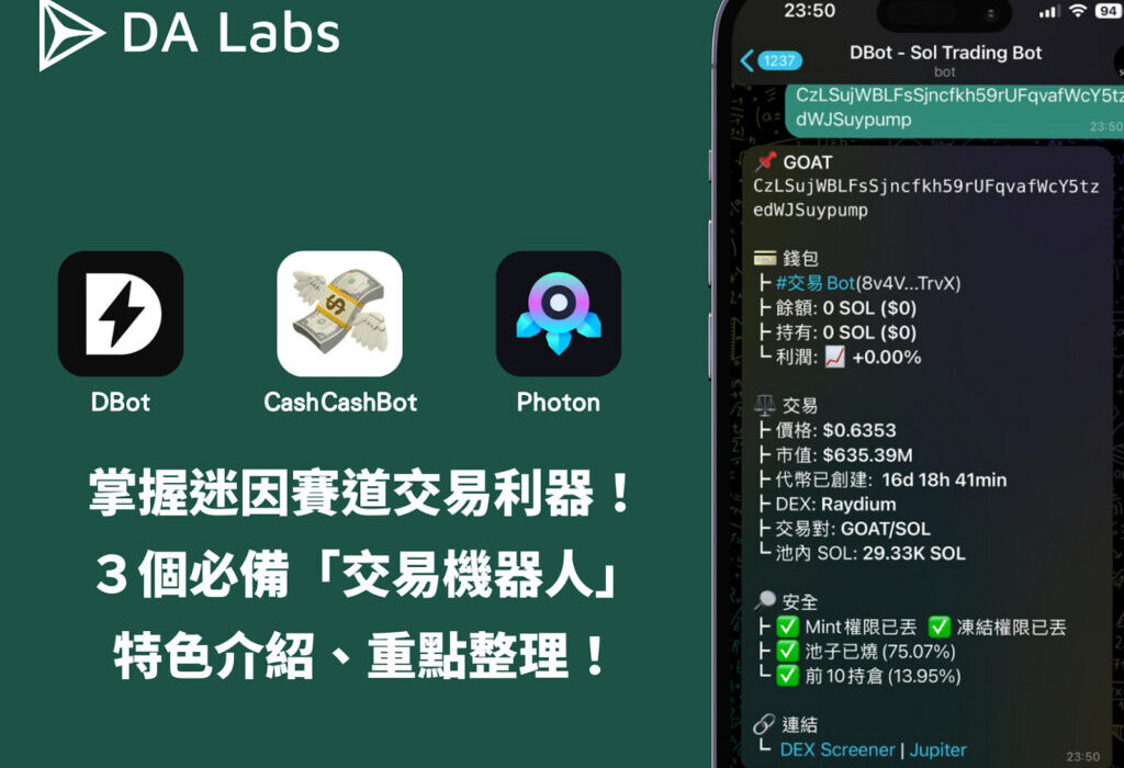 掌握迷因賽道交易利器！ ３個必備「交易機器人」 特色介紹、重點整理！