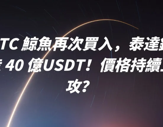 BTC 鯨魚再次買入，泰達鑄造 40 億USDT！價格持續上攻？