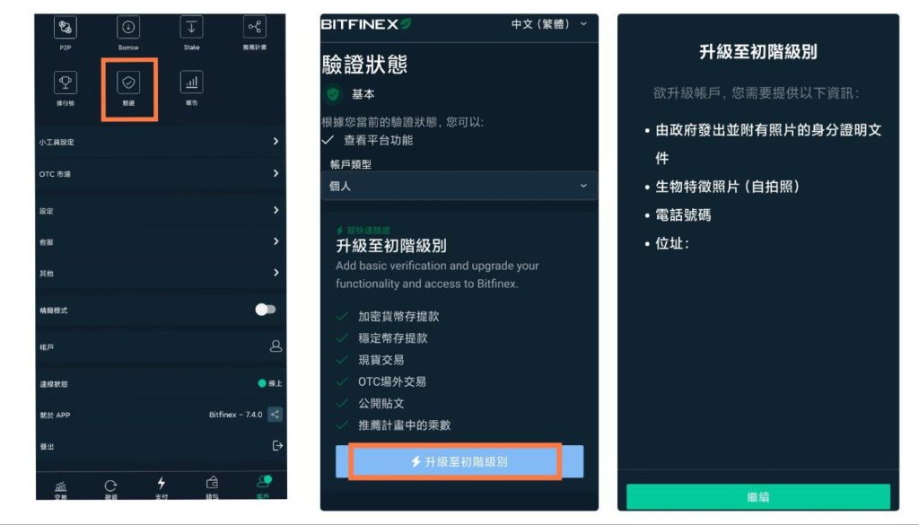Bitfinex KYC 認證