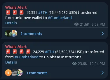 富達與 Cumberland 轉移 ETH 的途徑 